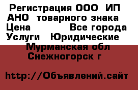 Регистрация ООО, ИП, АНО, товарного знака › Цена ­ 5 000 - Все города Услуги » Юридические   . Мурманская обл.,Снежногорск г.